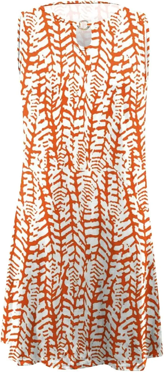 LRMQS Sun Dresses for Women 2025 Vacation Beach Casual Summer Sundresses Sleeveless Tank Short Boho Dress Spring Dresses