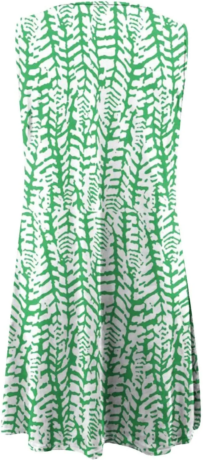 LRMQS Sun Dresses for Women 2025 Vacation Beach Casual Summer Sundresses Sleeveless Tank Short Boho Dress Spring Dresses
