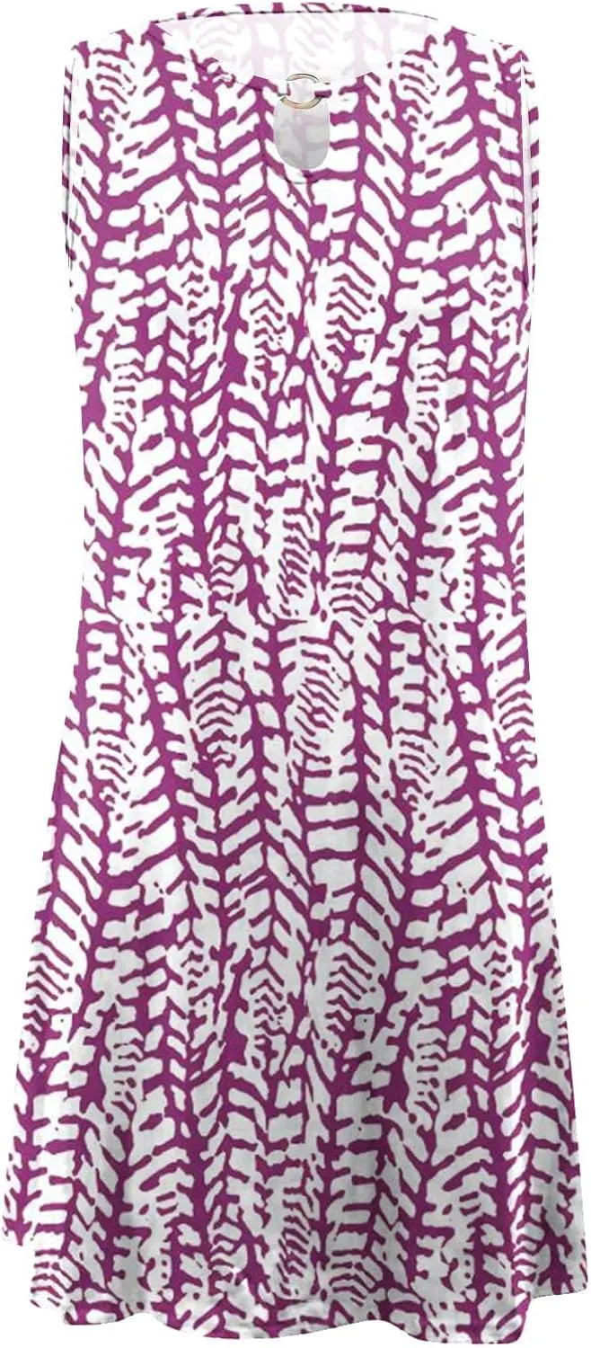 LRMQS Sun Dresses for Women 2025 Vacation Beach Casual Summer Sundresses Sleeveless Tank Short Boho Dress Spring Dresses