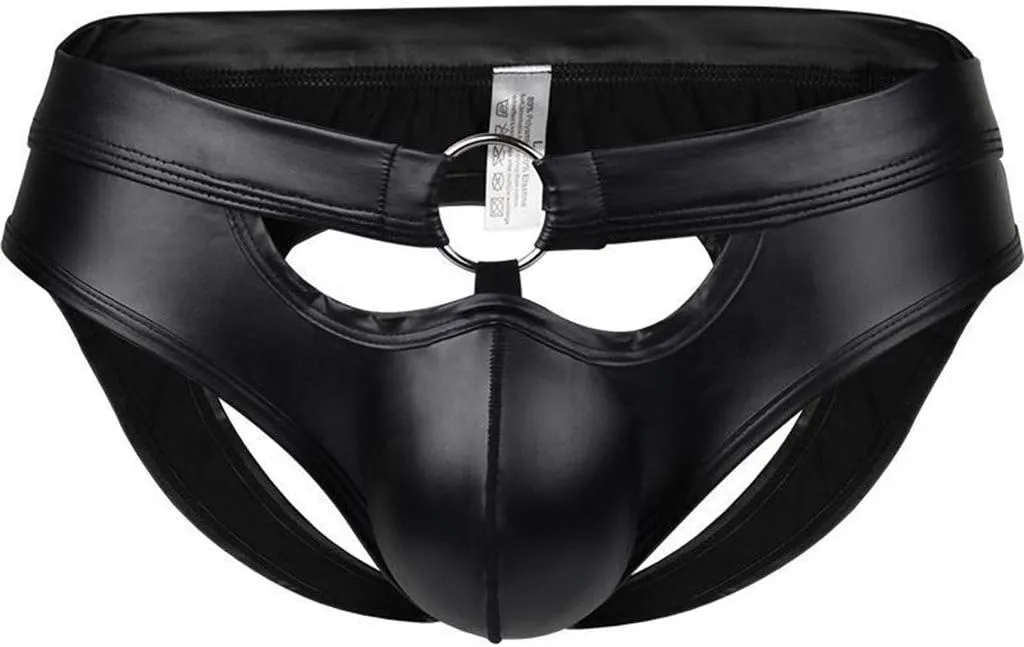 Men's Hammock Pouch G Strings & Thongs Cutout Jock Strap Athletic Supporters Briefs Wet Look Classic Bulge Enhancer