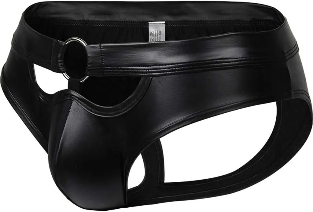 Men's Hammock Pouch G Strings & Thongs Cutout Jock Strap Athletic Supporters Briefs Wet Look Classic Bulge Enhancer