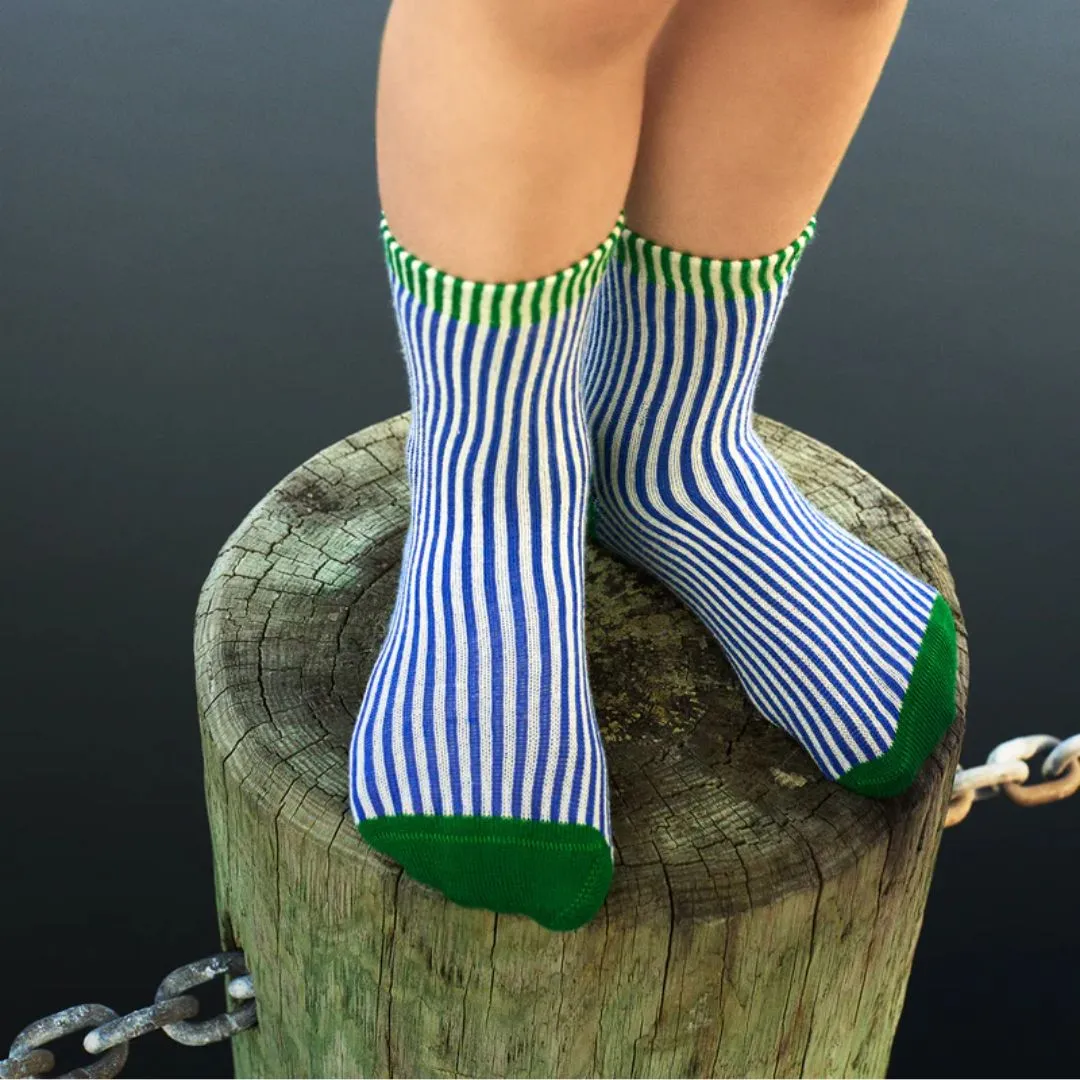 Mini Umbrella Crew Socks (Cobalt)