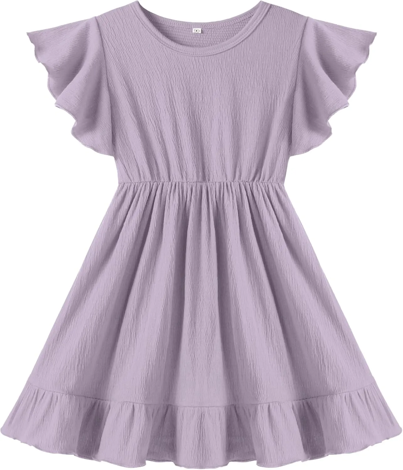 Neutocd Toddler Girl Dress Ruffled Short Sleeve Flowy Tiered Kid Baby Girl Summer Party Beach Boho Swing Dress Sundress