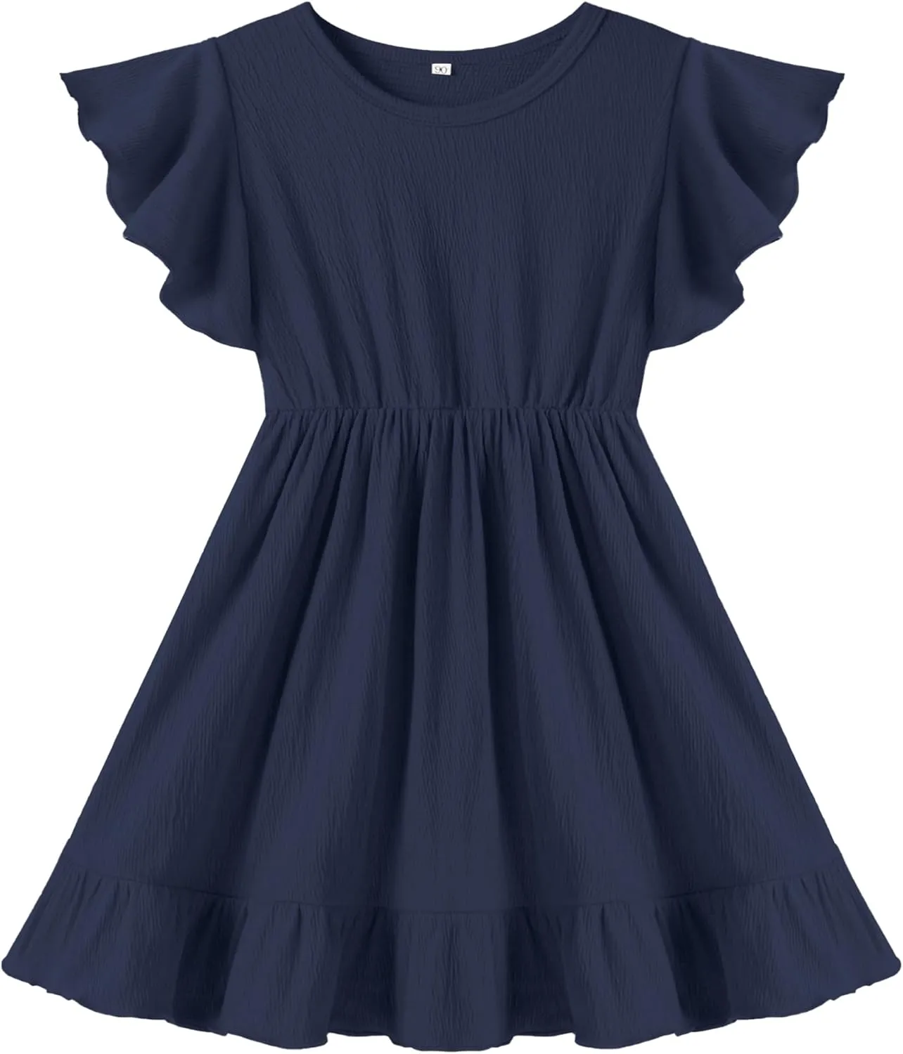 Neutocd Toddler Girl Dress Ruffled Short Sleeve Flowy Tiered Kid Baby Girl Summer Party Beach Boho Swing Dress Sundress