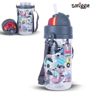 Smiggle Glide Teeny Tiny Plastic Drink Bottle With Strap 400Ml Grey, 3Y 