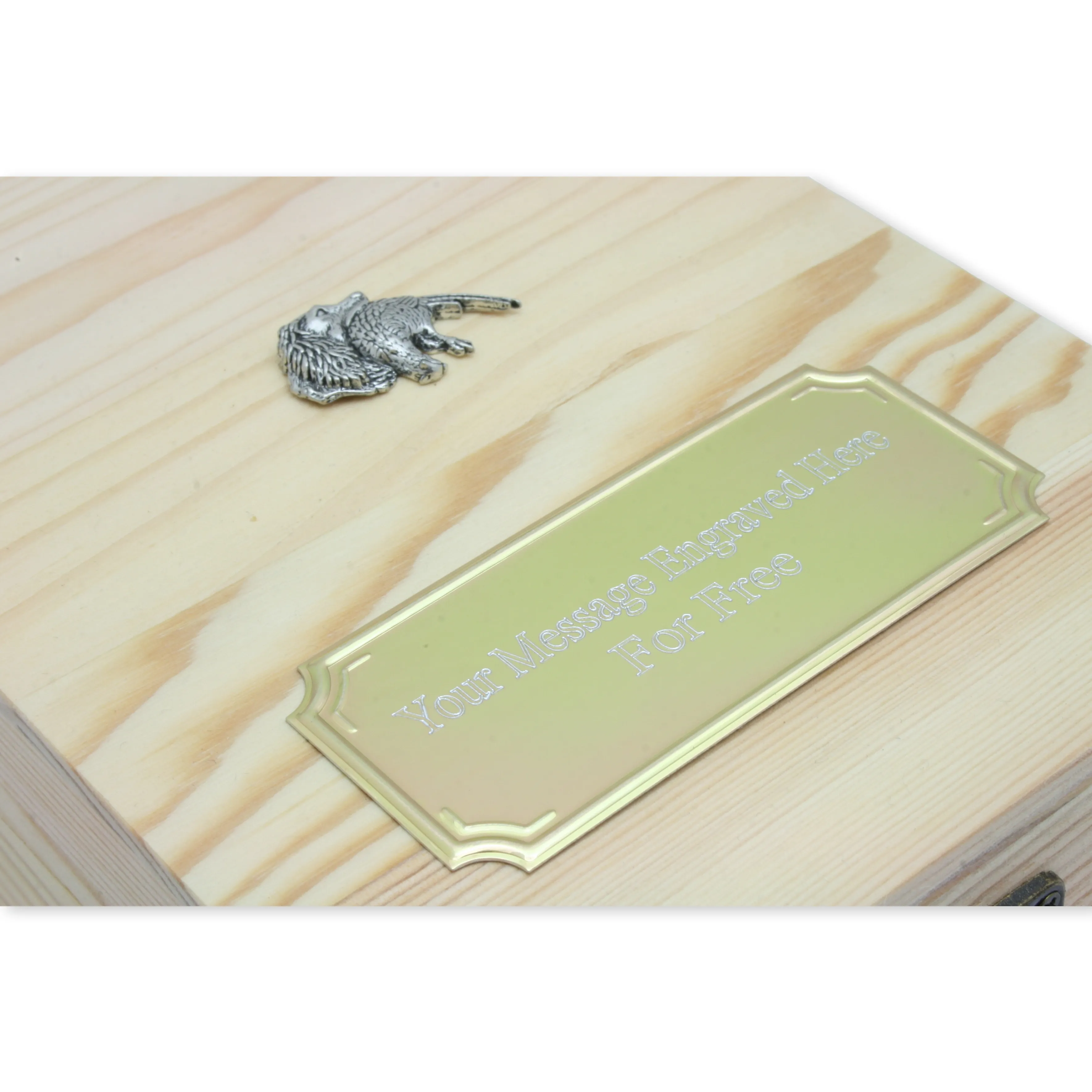 Spaniel & Pheasant Tumbler and Whiskey Stone Set In Personalised Wooden Gift Box