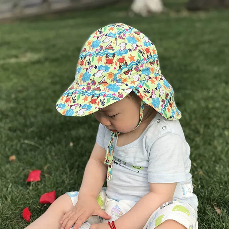 SPF 50  Baby Sun Hat Adjustable Summer Baby Cap for Boys Travel Beach