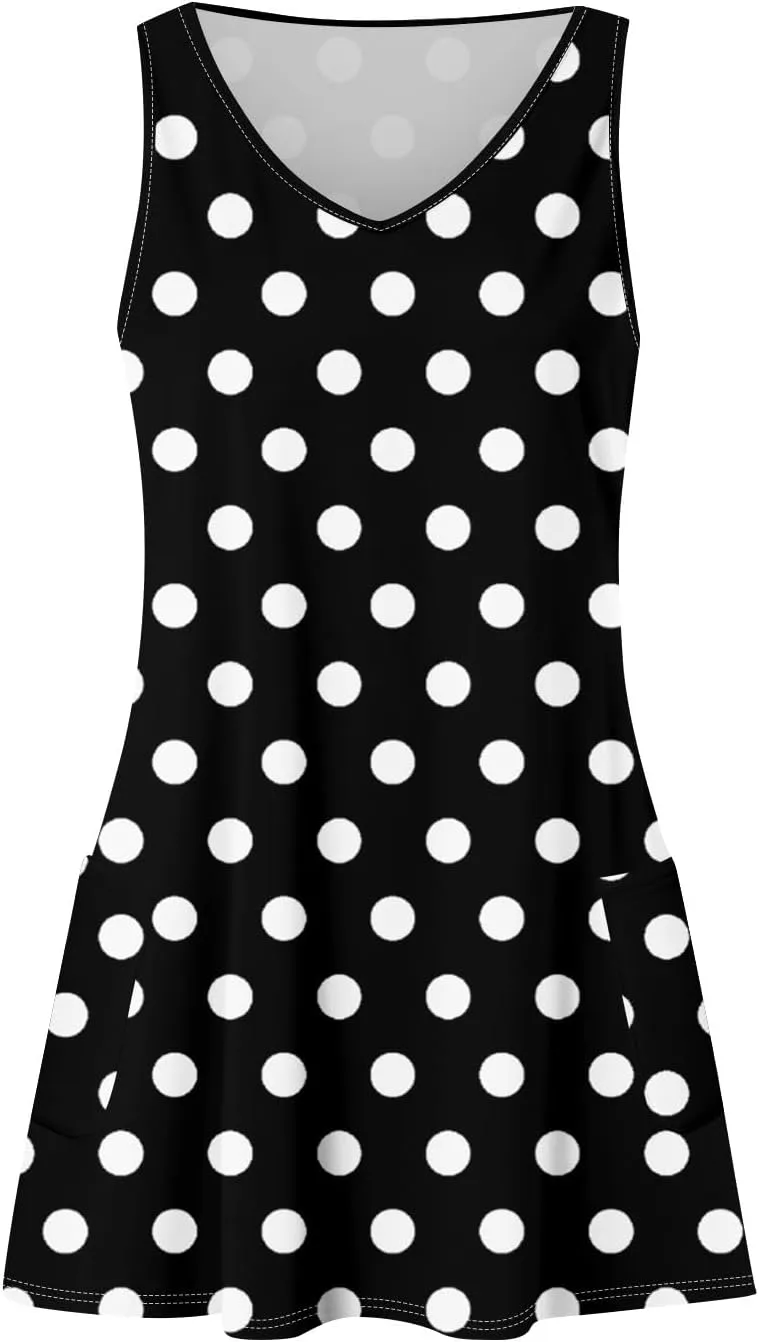 Summer Dresses for Women 2025 Beach Casual Plus Size Floral Sundresses Sleeveless Tshirt Swing Dress with Pockets