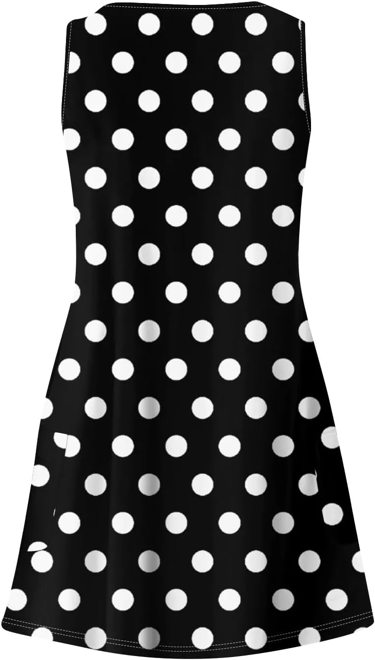 Summer Dresses for Women 2025 Beach Casual Plus Size Floral Sundresses Sleeveless Tshirt Swing Dress with Pockets