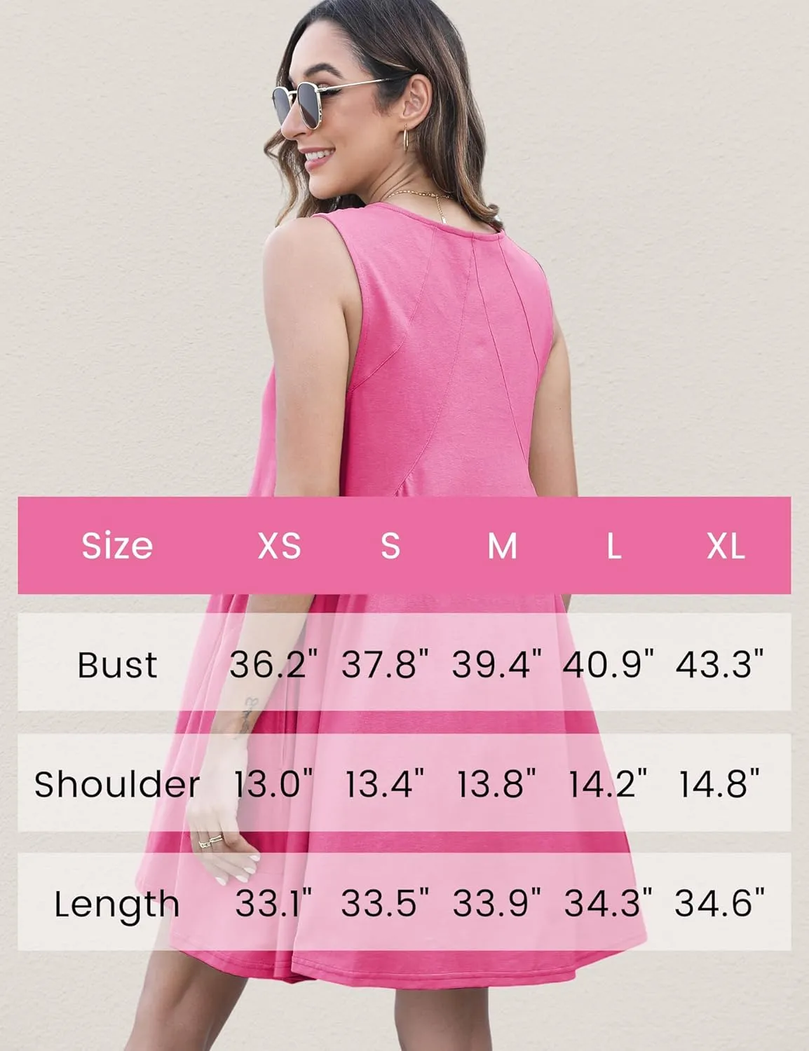 Summer Sleeveless Mini Short Cute Dresses V Neck Casual Loose Beach Sundress with Pockets
