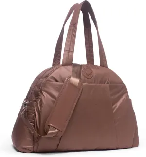 SUNNY BIRD Gym Duffel Bag for Women, Weekender Overnight Bag for Travel (Tan)