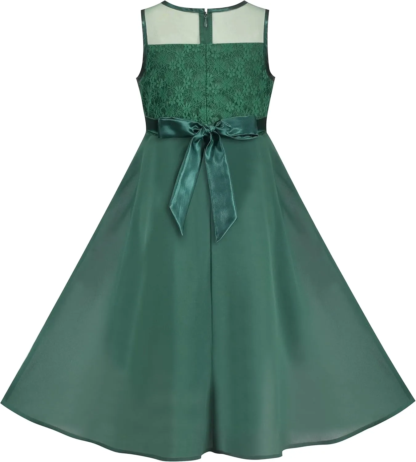 Sunny Fashion Girls Dress Rhinestone Chiffon Bridesmaid Dance Ball Maxi Gown