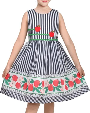Sunny Fashion Girls Dress Rose Flower Double Bow Tie Party Sundress