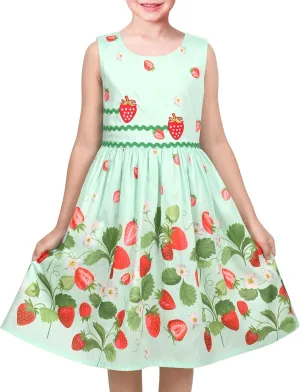 Sunny Fashion Girls Dress Rose Flower Double Bow Tie Party Sundress
