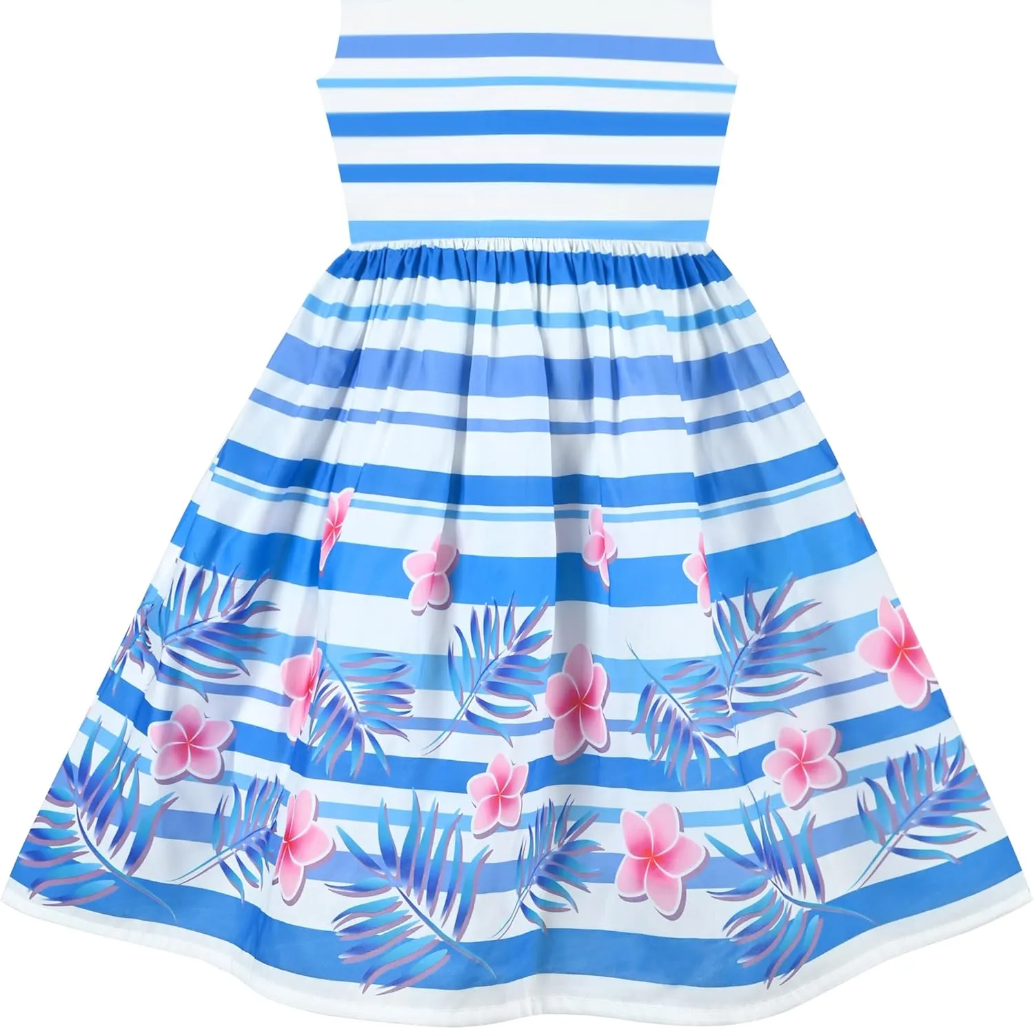 Sunny Fashion Girls Dress Rose Flower Double Bow Tie Party Sundress