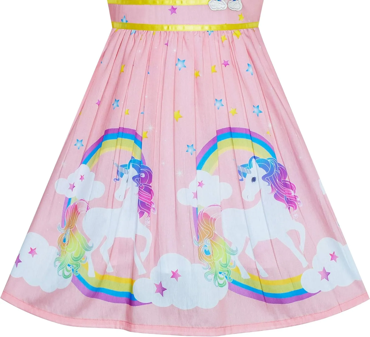 Sunny Fashion Girls Dress Rose Flower Double Bow Tie Party Sundress