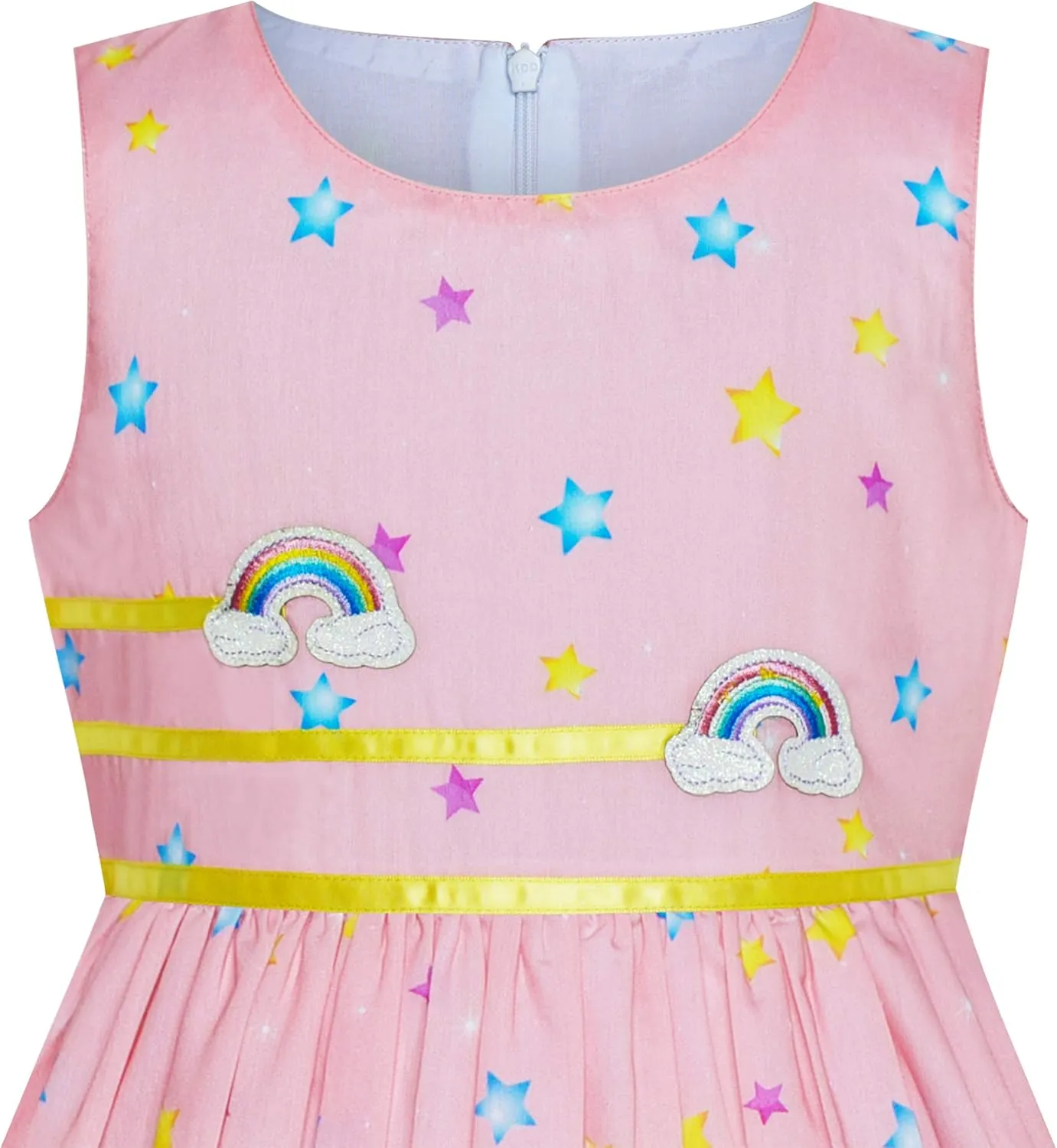 Sunny Fashion Girls Dress Rose Flower Double Bow Tie Party Sundress