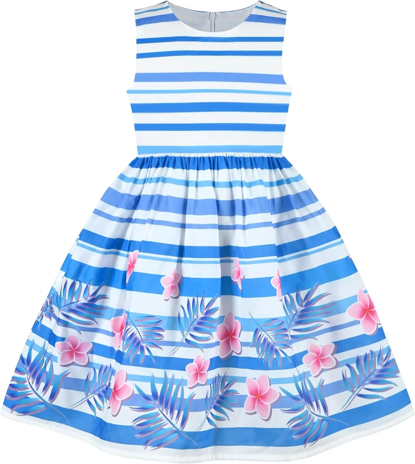 Sunny Fashion Girls Dress Rose Flower Double Bow Tie Party Sundress