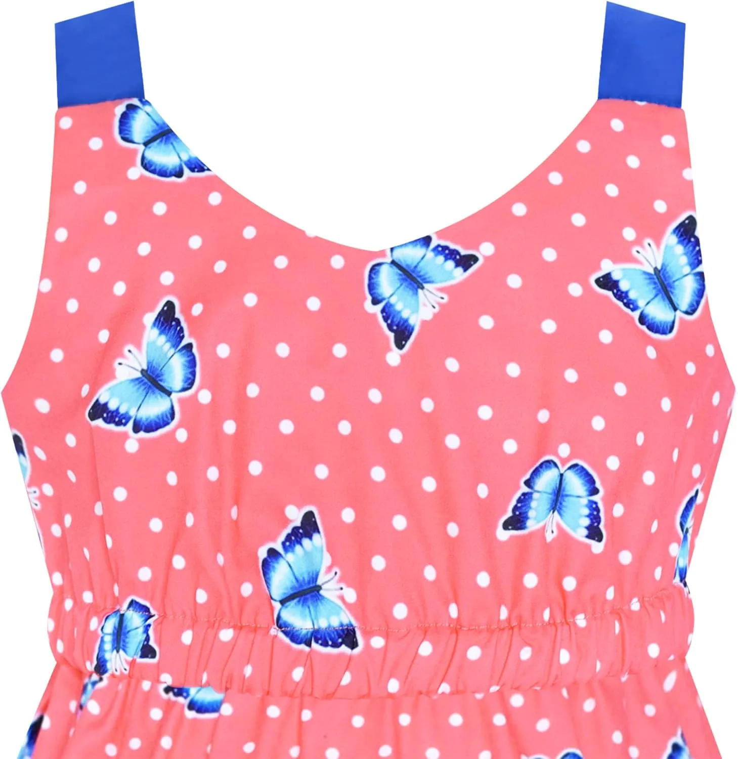 Sunny Fashion Girls Dress Tie Back Flower Black Pink Casual Dress Party