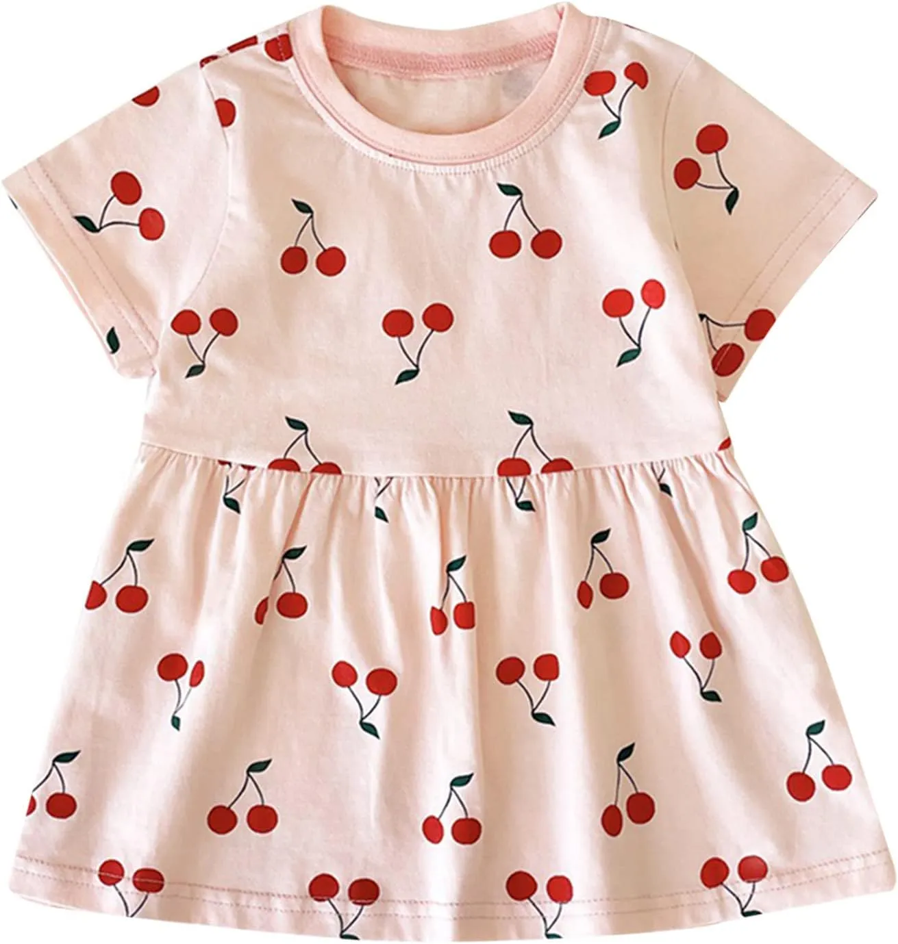 Toddler Baby Girl Fruit Mini Skirt Bowknot Ruffle Sleeveless Princess Dress Newborn Floral Print Dresses