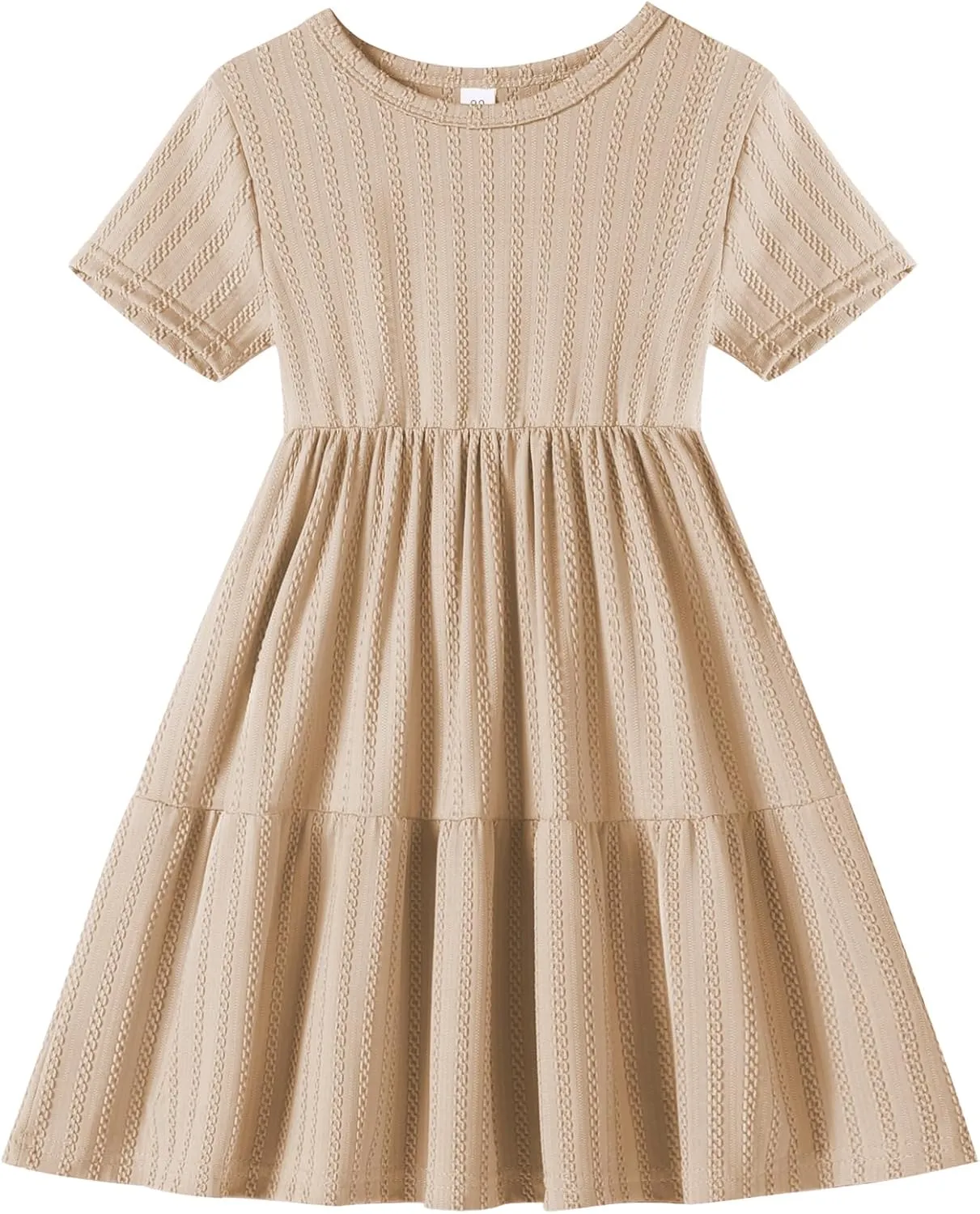 Toddler Baby Girls Dress Little Girl Summer Dress Casual Short Sleeve Round Neck Party Baby Beach Sundress 18M-6T