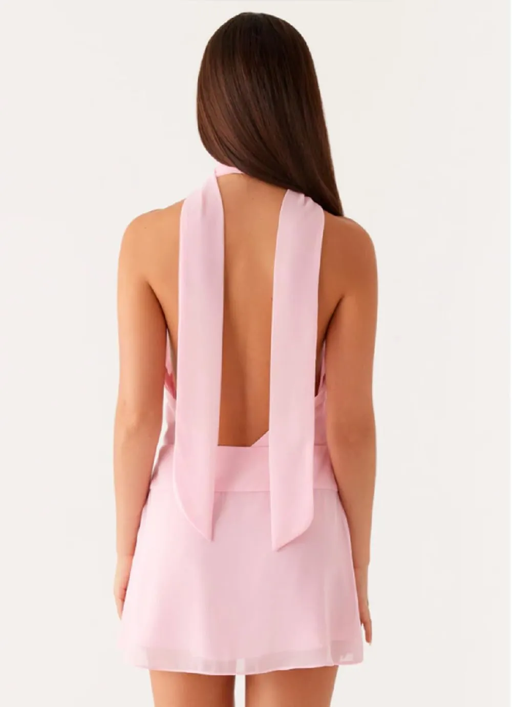 Women Halter Neck Mini Bodycon Dress with Scarf Sexy Backless Silk Satin Short Dress Club Party Dresses