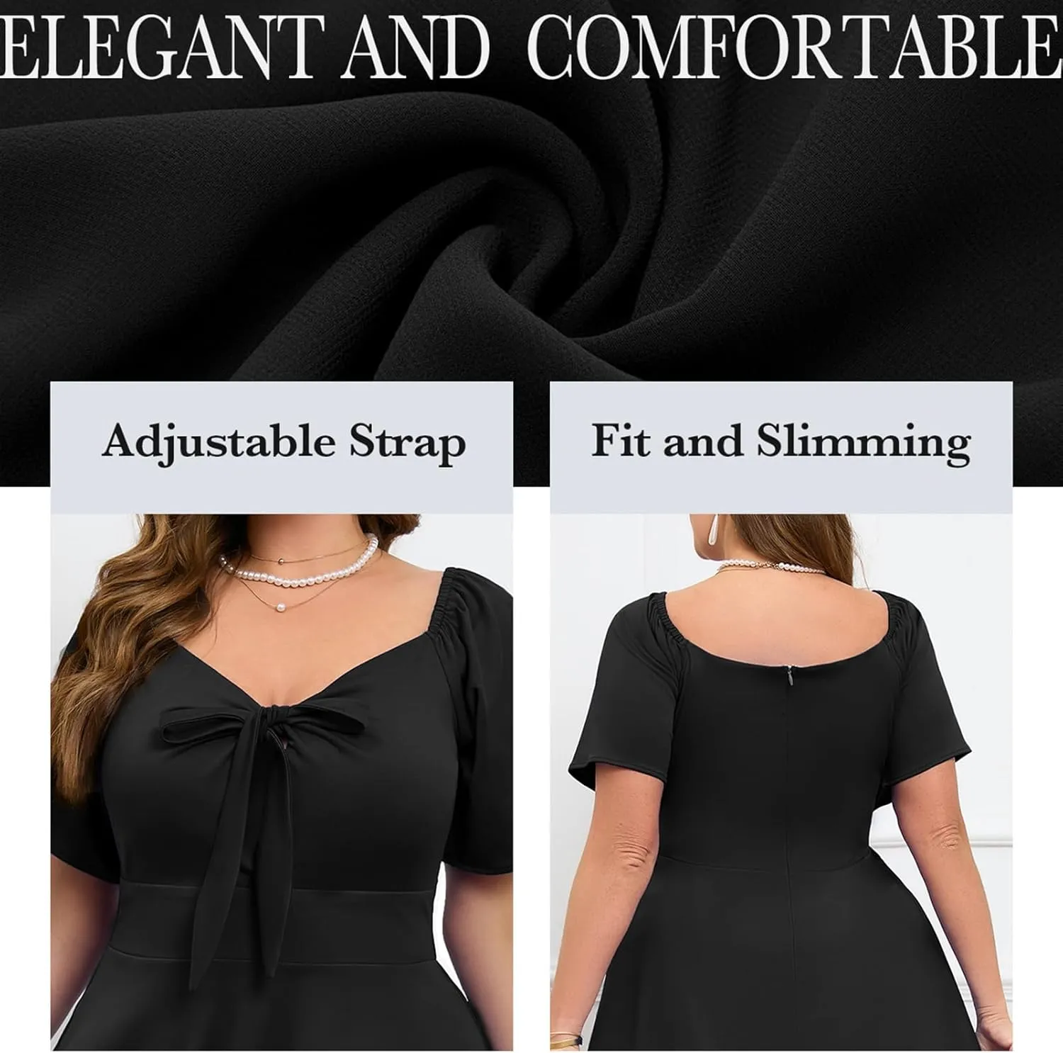 Women Plus Size Cocktail Dresses Tie Front Adjustable Strap, Satin Midi Prom Party Wedding Guest Formal Dress