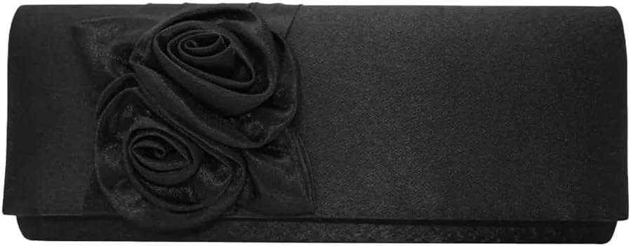 Women Simple Classic 3D Floral Handbag Fashion Evening Bag Party Prom Clutch Bag Bride Wedding Purse