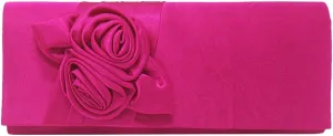 Women Simple Classic 3D Floral Handbag Fashion Evening Bag Party Prom Clutch Bag Bride Wedding Purse
