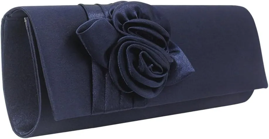 Women Simple Classic 3D Floral Handbag Fashion Evening Bag Party Prom Clutch Bag Bride Wedding Purse