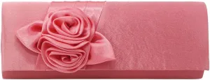 Women Simple Classic 3D Floral Handbag Fashion Evening Bag Party Prom Clutch Bag Bride Wedding Purse