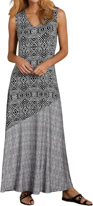 Women's Boho Sleeveless Long Dress Summer V Neck Beach Sundresses Casual Vacation Maxi Dresses for Women