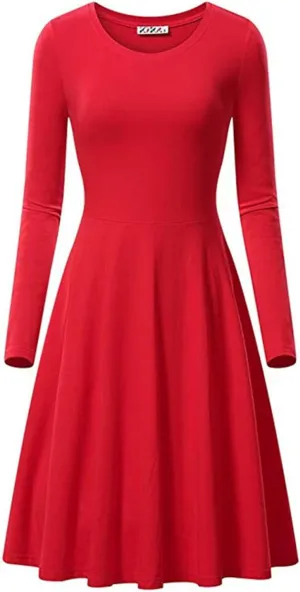 Women's Dresses Fall Casual 2024 Long Sleeve Pleated Elegant a Line Dress Plus Size Flowy Lightweight Long Maxi Dress