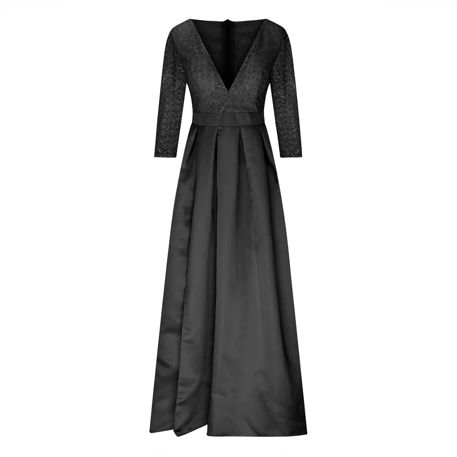 Women's Sequin Dress with Big Hem High Cut Slits Sparkly V-Neck Empire Waist Dress Long Sleeve Comfy Flowy Maxi Dress