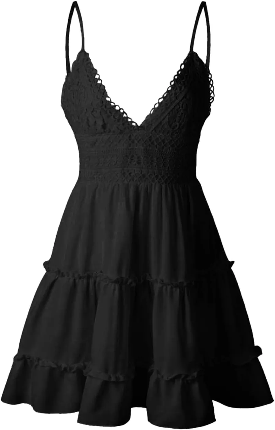 Women's Summer Casual Beach Sexy Sun Dresses Trendy Lace Flowy Sexy Summer Sun Dresses 2025 Camisole Vacation Spring