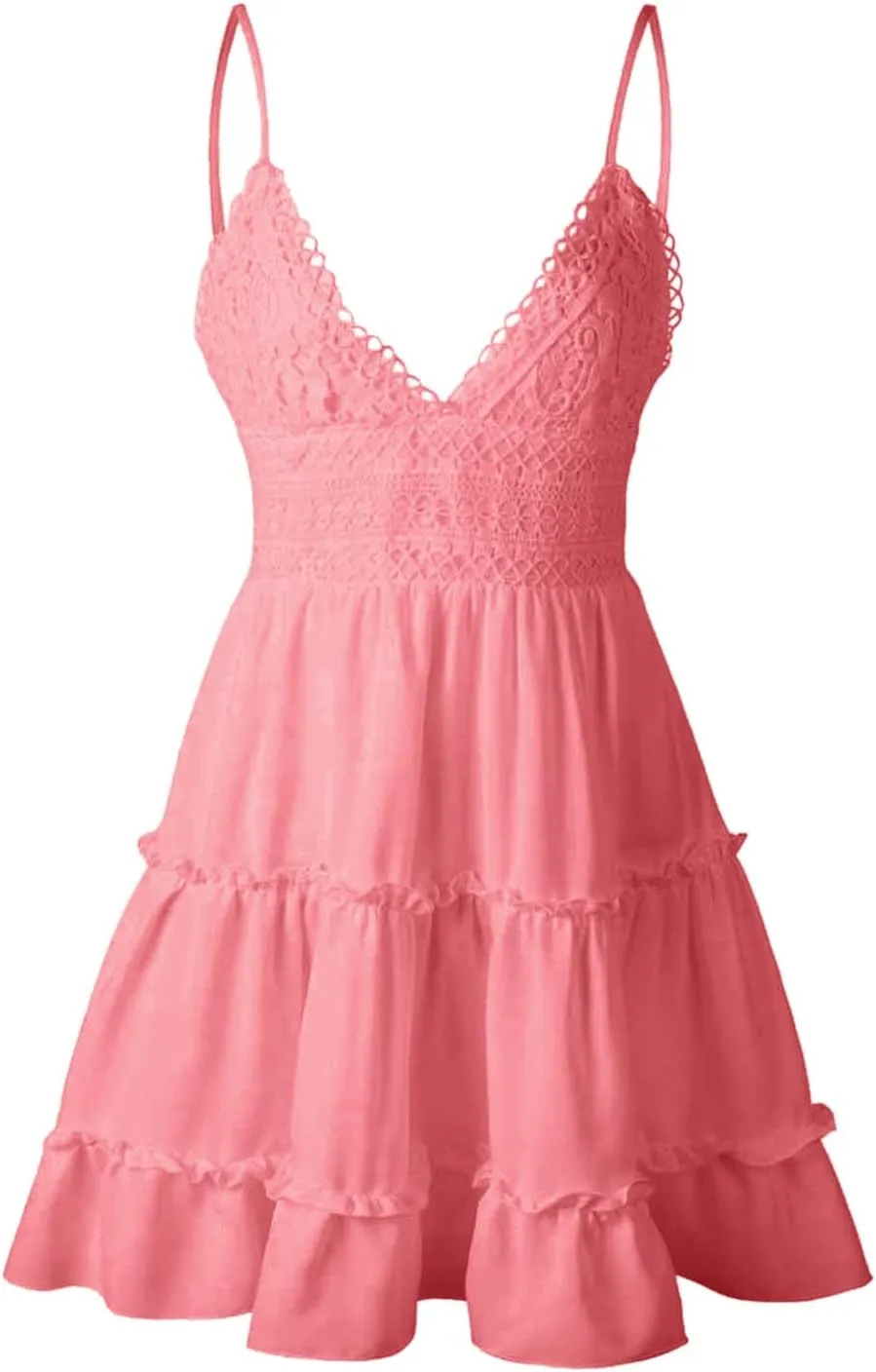 Women's Summer Casual Beach Sexy Sun Dresses Trendy Lace Flowy Sexy Summer Sun Dresses 2025 Camisole Vacation Spring