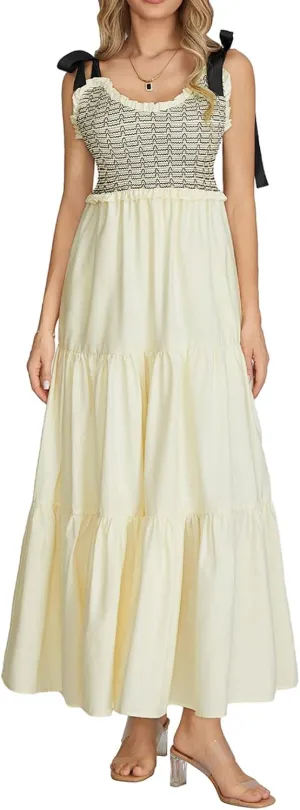 Womens Summer Spaghetti Strap Y2k Boho Maxi Dress Backless Floral Long Dress Casual Flowy Beach Sundress