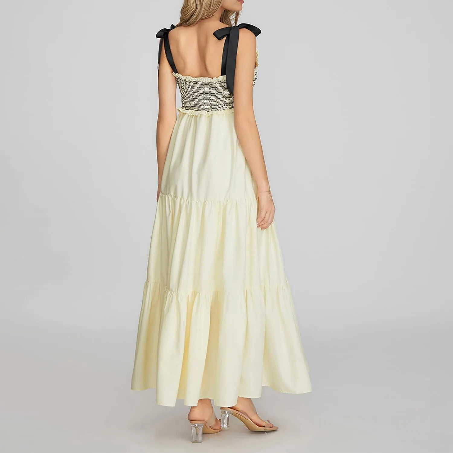 Womens Summer Spaghetti Strap Y2k Boho Maxi Dress Backless Floral Long Dress Casual Flowy Beach Sundress