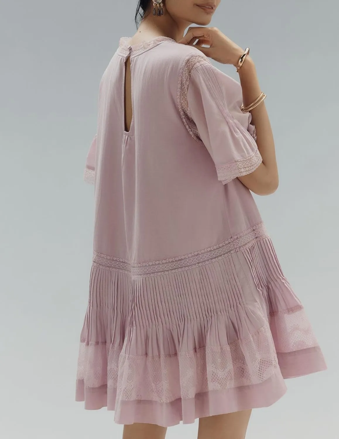 Y2k Women Puff Short Sleeve Mini Dress Ruffle Flowy Tiered Babydoll Short Dresses V Neck A Line Sundress Summer
